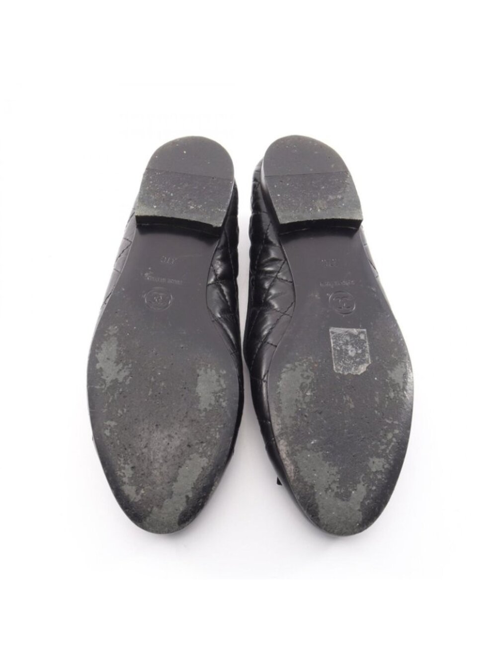 Chanel Pumps Ballerina Quilted CC Logo Leather Ballet Shoes - Picture 4 of 10